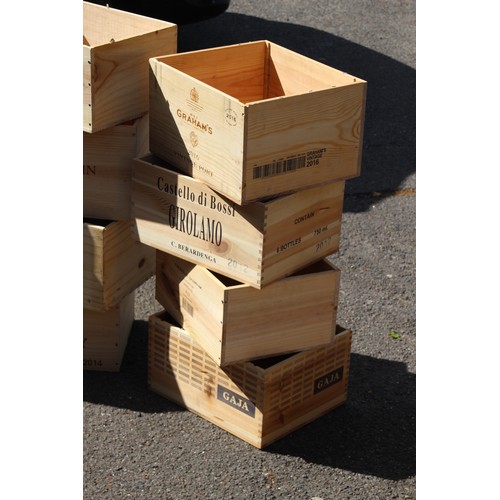 22A - QUANTITY OF WOODEN WINE BOXES X12