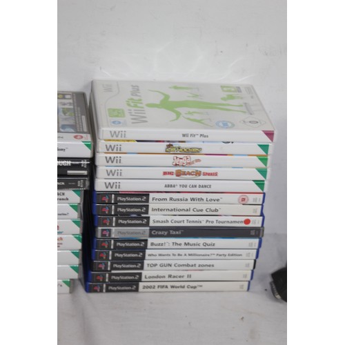 515 - QUANTITY OF NINTENDO AND PLAY STATION GAMES AND JOY STICK