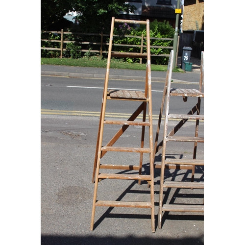 81 - 3 X WOODEN LADDERS 
178CM