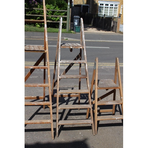 81 - 3 X WOODEN LADDERS 
178CM