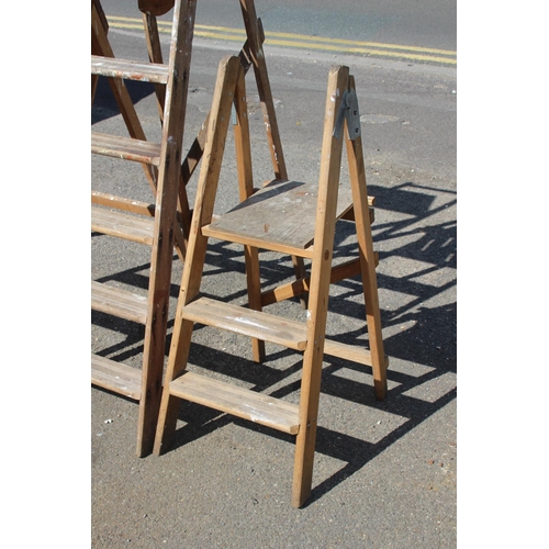 81 - 3 X WOODEN LADDERS 
178CM