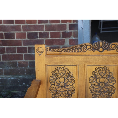 2 - GOTHIC CARVED PINE SETTLE
99 X 54 X 91CM