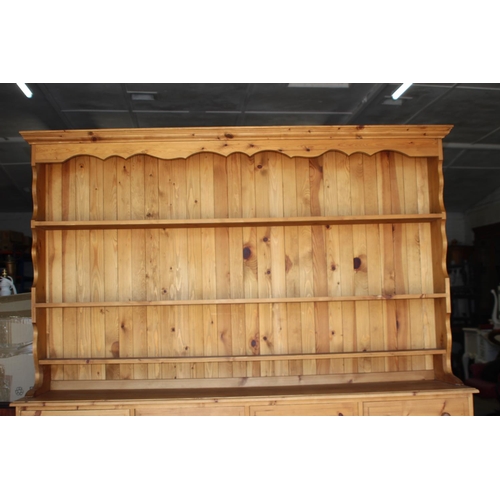 29 - LARGE FARMHOUSE PINE DRESSER
184 X 43 X 198CM