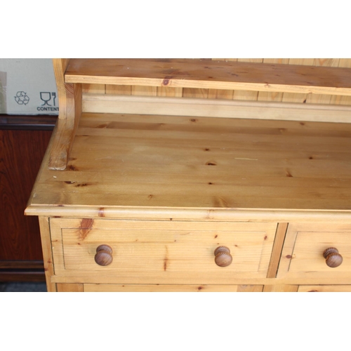 29 - LARGE FARMHOUSE PINE DRESSER
184 X 43 X 198CM