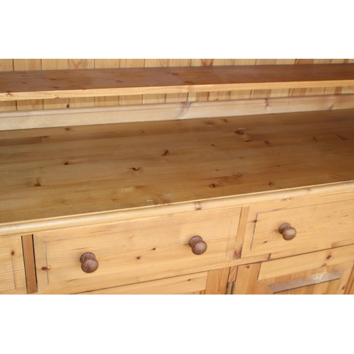 29 - LARGE FARMHOUSE PINE DRESSER
184 X 43 X 198CM