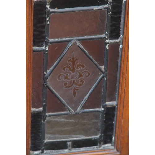 4 - VINTAGE SMALL STAIN GLASS WALL CABINET 
54 X 22 X 45CM