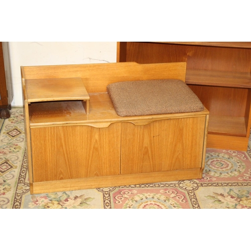 43 - TEAK TELEPHONE TABLE AND BOOKCASE