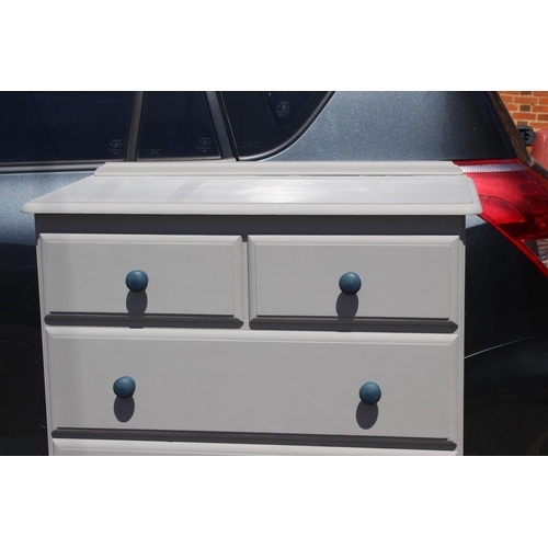 55 - PAINTED PINE 2 OVER 4 CHEST OF DRAWERS 
80 X 44 X 123CM