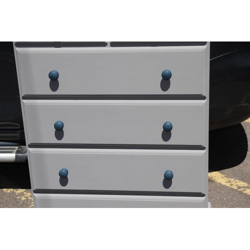 55 - PAINTED PINE 2 OVER 4 CHEST OF DRAWERS 
80 X 44 X 123CM