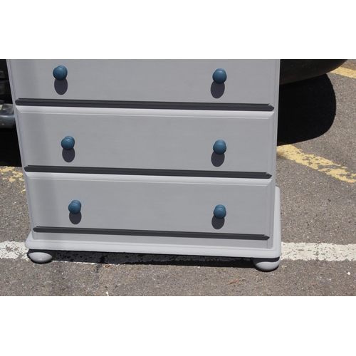 55 - PAINTED PINE 2 OVER 4 CHEST OF DRAWERS 
80 X 44 X 123CM