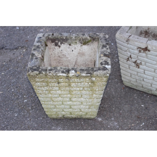 65 - 2 X SQUARE PLANTERS 29 X 39CM