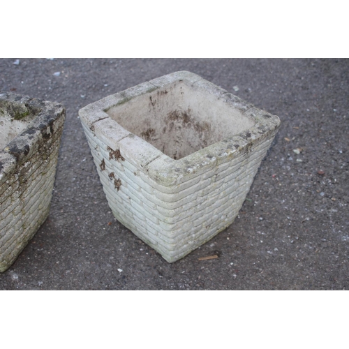 65 - 2 X SQUARE PLANTERS 29 X 39CM