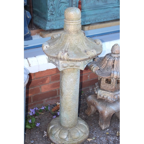 66 - 2 X ORIENTAL STYLE GARDEN ORNAMENTS 
98 X 38CM