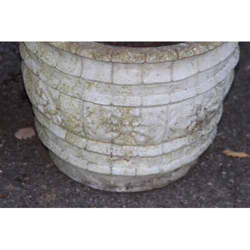 73 - 2 X LARGE PAINTED PLANTER POTS 
32 X 33CM