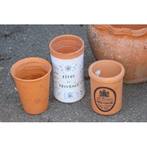 74 - QUANTITY OF TERRACOTTA POTS ETC 
36 X 28CM