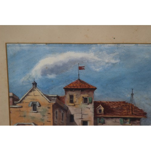 121 - WATERCOLOUR OF A STREET SCENE
63 X 50CM