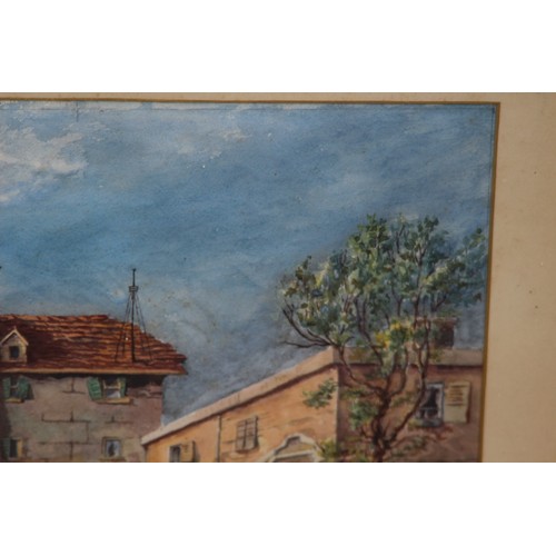 121 - WATERCOLOUR OF A STREET SCENE
63 X 50CM