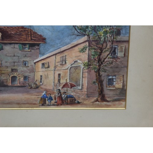 121 - WATERCOLOUR OF A STREET SCENE
63 X 50CM