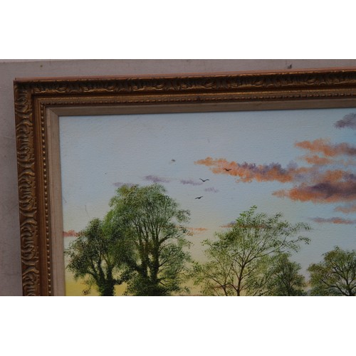 122 - OIL ON CANVAS ON A COUNTRY SCENE BY JEAN HAMILTON GEORGE
105 X 73CM