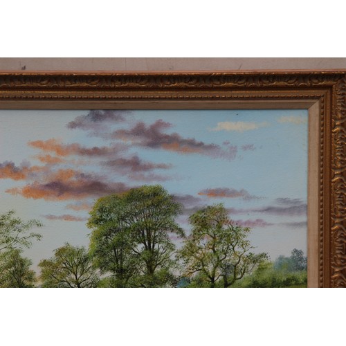 122 - OIL ON CANVAS ON A COUNTRY SCENE BY JEAN HAMILTON GEORGE
105 X 73CM