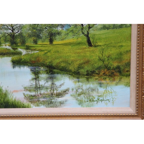 122 - OIL ON CANVAS ON A COUNTRY SCENE BY JEAN HAMILTON GEORGE
105 X 73CM