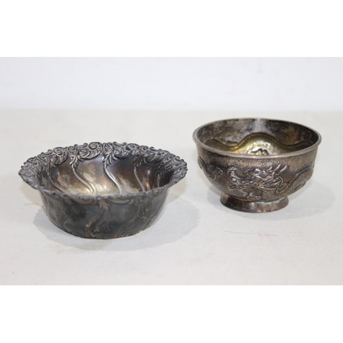 946 - EASTERN WHITE METAL TESTED SILVER BOWL - 188G