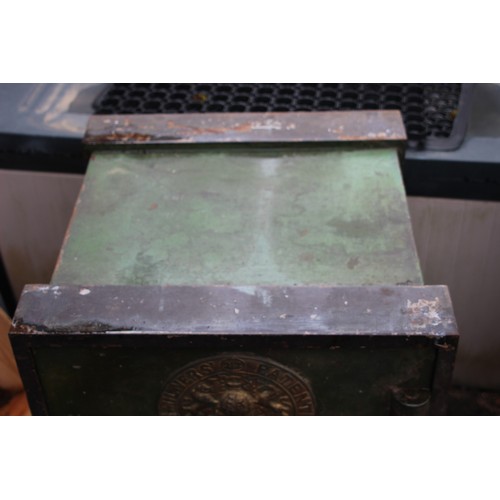 63 - ANTIQUE EDWARDIAN SAFE - NO KEY - PLEASE BE ADVISED THIS IS EXTREMELY HEAVY AND WILL NEED HELP WHEN ... 