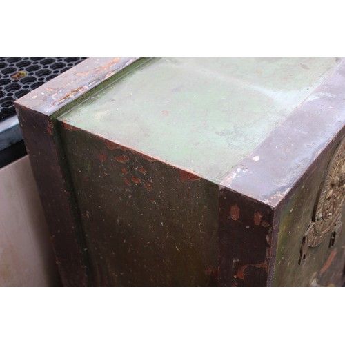 63 - ANTIQUE EDWARDIAN SAFE - NO KEY - PLEASE BE ADVISED THIS IS EXTREMELY HEAVY AND WILL NEED HELP WHEN ... 