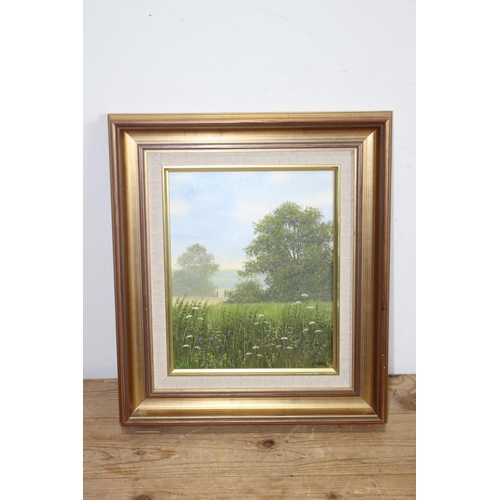 155 - OIL ON CANVAS COUNTRY SCENE SIGNED E TURNER 
37 X 32CM