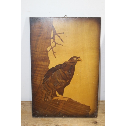 159 - 2 X MARQUETRY EAGEL PICTURES 
40 X 27CM