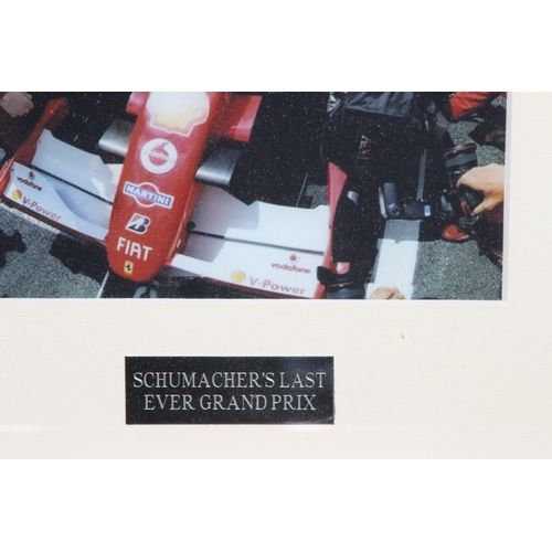 191 - 2 X MICHAEL SCHUMACHER LIMITED EDITION MEMORABILLA PICTURES 
80 X 46CM