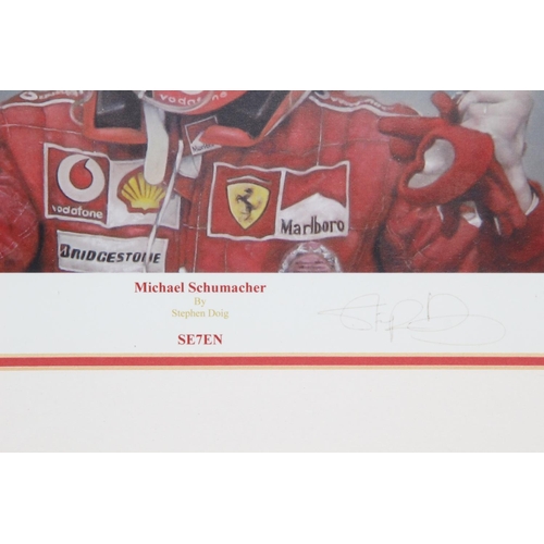 191 - 2 X MICHAEL SCHUMACHER LIMITED EDITION MEMORABILLA PICTURES 
80 X 46CM