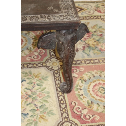 47 - CARVED WOODEN ELEPHANT HEAD LEGGED TABLE - A/F LEGS NEED REPAIR
44 X 44 X 60CM