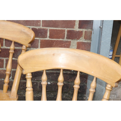 52 - 4 X NATURAL PINE FARMHOUSE CHAIRS 
37 X 48 X 87CM