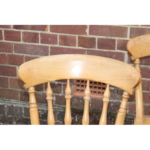 52 - 4 X NATURAL PINE FARMHOUSE CHAIRS 
37 X 48 X 87CM