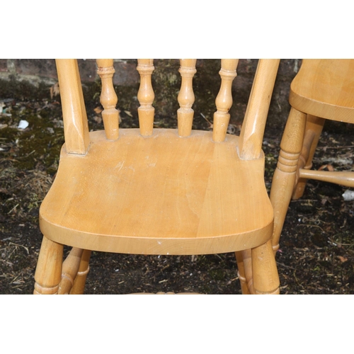 52 - 4 X NATURAL PINE FARMHOUSE CHAIRS 
37 X 48 X 87CM