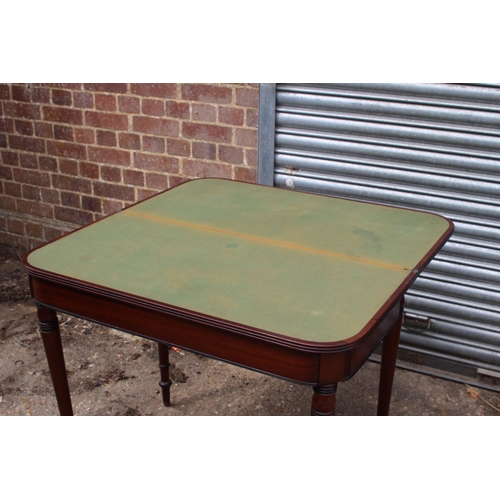 55 - EDWARDIAN CARD TABLE 
92 X 46 X 76CM