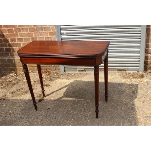 55 - EDWARDIAN CARD TABLE 
92 X 46 X 76CM