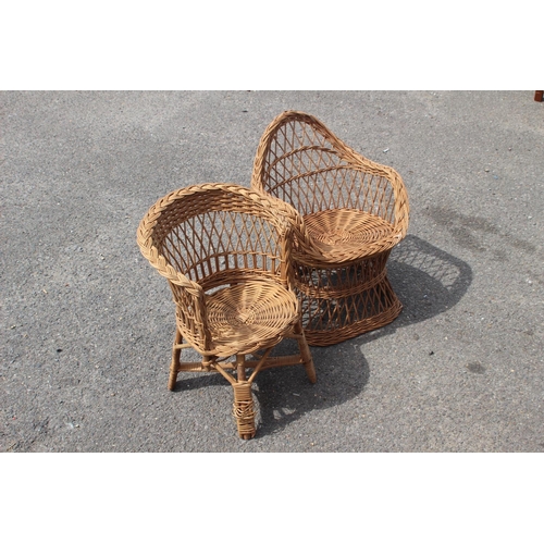 59 - 2 X WICKER CHILDREN'S CHAIRS 
60CM