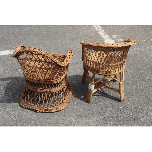 59 - 2 X WICKER CHILDREN'S CHAIRS 
60CM