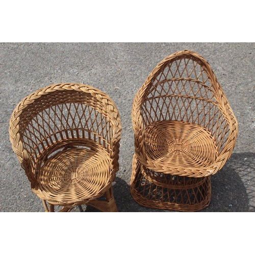 59 - 2 X WICKER CHILDREN'S CHAIRS 
60CM