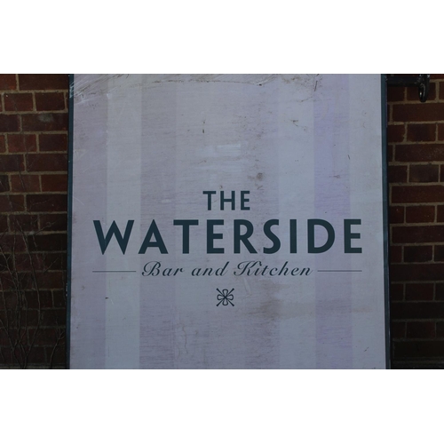 111 - BLANK PUB HANGING SIGN - ONE SIDE STILL HAS STICKER ON
160 X 128CM