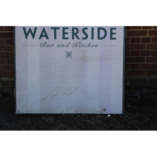 111 - BLANK PUB HANGING SIGN - ONE SIDE STILL HAS STICKER ON
160 X 128CM