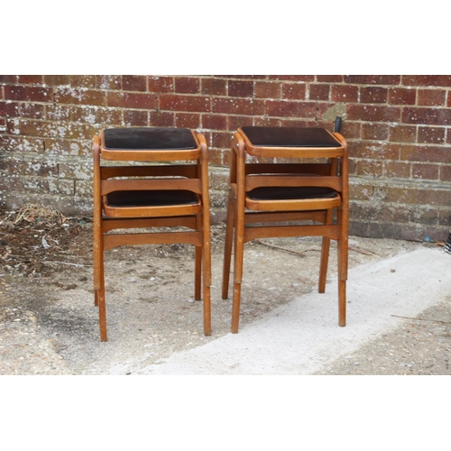 65 - 4 X RETRO STACKING STOOLS 
37 X 37 X 48CM