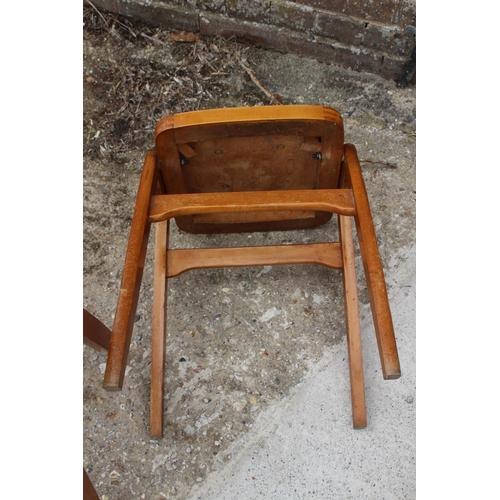 65 - 4 X RETRO STACKING STOOLS 
37 X 37 X 48CM