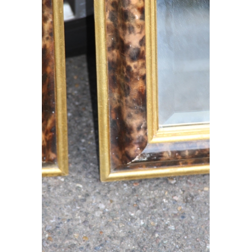 206 - 2 X TORTOSESHELL STYLE MIRRORS 
76 X 58CM