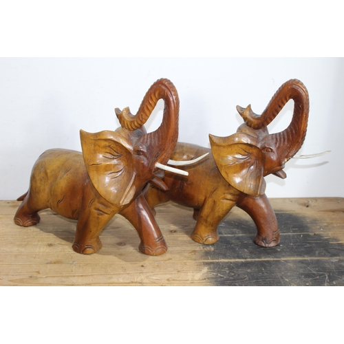 606 - 2 X WOODEN ELEPHANTS 
50 X 42CM