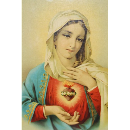 209 - PAIR OF SACRED HEARTS PRINTS 
34 X 35CM