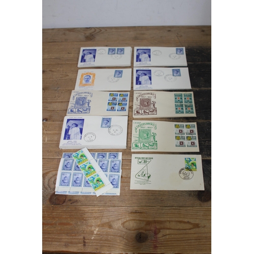 610 - LARGE QUANTITY OF 56 FIRST DAY COVERS AND UNUSED 1950S/60S STAMPS CEYLON POSTAGE STAMPS