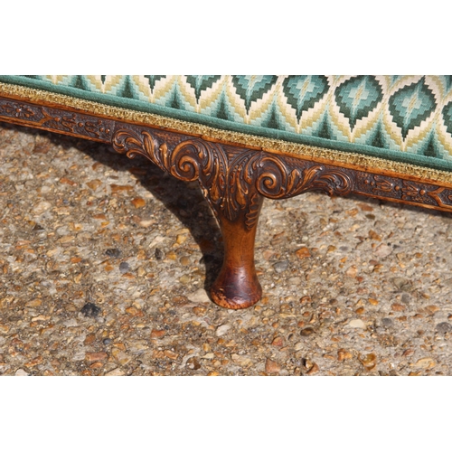 94 - LARGE EDWARDIAN CARVED FOOTSTOOL
120 X 40 X 30CM